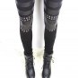 Sexy black patched work rivets tight leggings