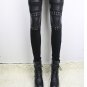 Sexy black patched work rivets tight leggings
