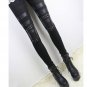 Sexy black patched work rivets tight leggings