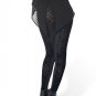 Sexy black floral print tight leggings