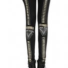 Sexy black rivets tight leggings