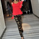 Sexy multi lips tight leggings