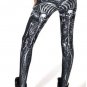 Sexy black skeleton print tight leggings