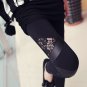 Sexy black straps and lace tight leggings
