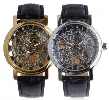 Stylish skeleton unisex watch