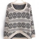 Vintage totem loose pullovers sweater