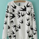 Swallow bird loose pullovers sweater