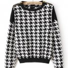 Black and white loose pullover sweater