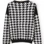 Black and white loose pullover sweater