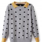Polka dots loose pullover sweater