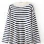 Black and white stripes loose pullover sweater