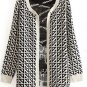 Geometric print loose pullover sweater