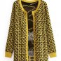 Geometric print loose pullover sweater