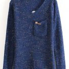 Open back knitted loose pullover sweater
