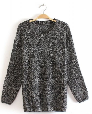 Knitted loose pullover sweater