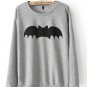 Bat print loose pullover sweater