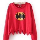 Bat print loose pullover sweater