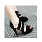 Elegant handmade side zipper straps high heel sandals