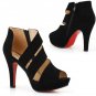 Elegant handmade side zipper straps high heel sandals