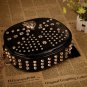 2 colors. Leopard head rivets studded shoulder handbag
