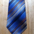 Striped Dockers Silk Necktie - Blue, Brown, Tan