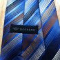 Striped Dockers Silk Necktie - Blue, Brown, Tan