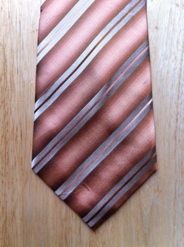 Striped Kenneth Cole New York Silk Necktie - Peach, Lavender