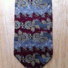 Floral Design Bill Blass Silk Necktie - Maroon, Gold