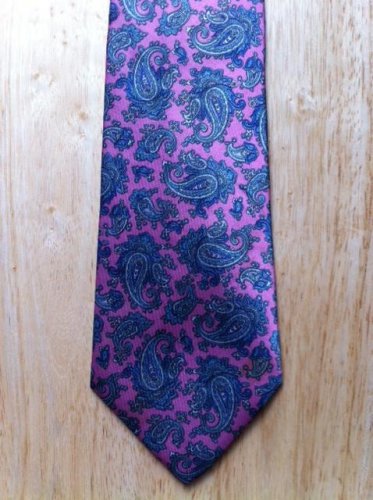 Paisley Design Beau Brummell Silk Necktie - Pink, Blue