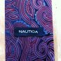 Floral Design Nautica Silk Necktie - Maroon, Navy Blue