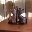 Cat Salt and Pepper Shaker with Basket