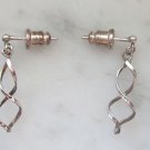 Very Nice 925 Sterling Silver Spiral Stud Dangle Earrings Designer Signed TMA