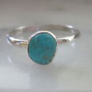 Rare Spide Web Lone Mountain Turquoise Sterling Silver Southwestern  Ring Size 7.75