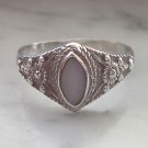 925 Sterling Silver Southwestern Rope Filigree Design MOP Ring Size 9