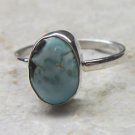 New Turquoise 925 Sterling Silver Southwestern Carico Lake Cabochon Ring Sz 8