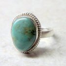 Blue Diamond Turquoise 925 Sterling Silver Southwestern Cabochon Ring Size 7.5