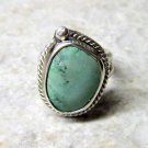 Lone Mountain Turquoise 925 Sterling Silver Southwestern Cabochon Ring Size 2