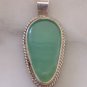 Stamped 925 Sterling Silver 100% Natural Green Gem Chrysoprase Necklace Pendant
