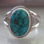 1 Rare Spide Web Lone Mountain Turquoise 925 Sterling Silver Southwestern Ring