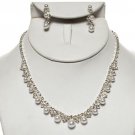 Gorgeous Bridal Prom Crystal Necklace Earrings Set Gorgeous Pearl Patterned