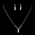 Fashion Bridal Wedding Crystal Jewelry Set Dainty Pearl Necklace