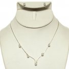 Gorgeous Bridal Prom Crystal Necklace Earrings Set Simple Mini Pearl Necklace