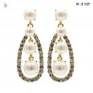 Gorgeous Bridal Jewelry Crystal  Pearl Elegant Earrings (Buy one get one FREE)