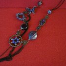 Fashion Jewelry Simple Elegant  Classy Y Drop Necklace Purple