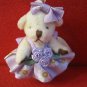 Adorable Teddy Bear Cell Phone/Purse Accessory Charm Purple with flowers