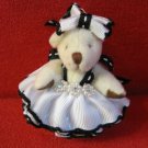 Adorable Teddy Bear Cell Phone/Purse Accessory Charm White Black