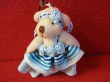 Adorable Teddy Bear Cell Phone/Purse Accessory Charm Blue