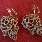 Fashion Jewelry Brilliant Gorgeous Crystal Rhinestones Rose Dangle Earrings