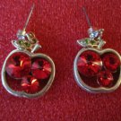 Fashion Jewelry Brilliant  Elegant Crystal Rhinestones Cherry Dangle  Earrings