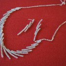 Fashion Bridal Wedding Crystal Necklace Earrings Set  Simple Classic Necklace